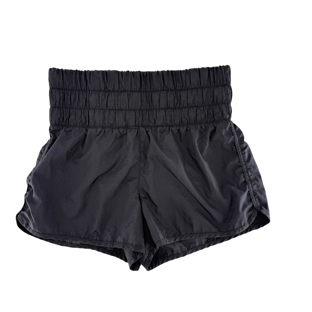 dip Women's Running Shorts Athletic Black Smocked Waist Back Pocket M